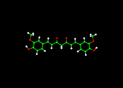 Curcumin Molecule Ball and Stick Model